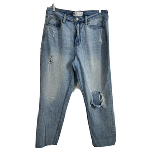 RSQ Jeans Womens Vintage Mom Jeans Distressed Ripped Jeans Size 13 31 Light Wash